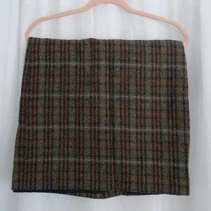 LL Bean Wool Blend Plaid Straight Pencil Skirt 4 Regular
